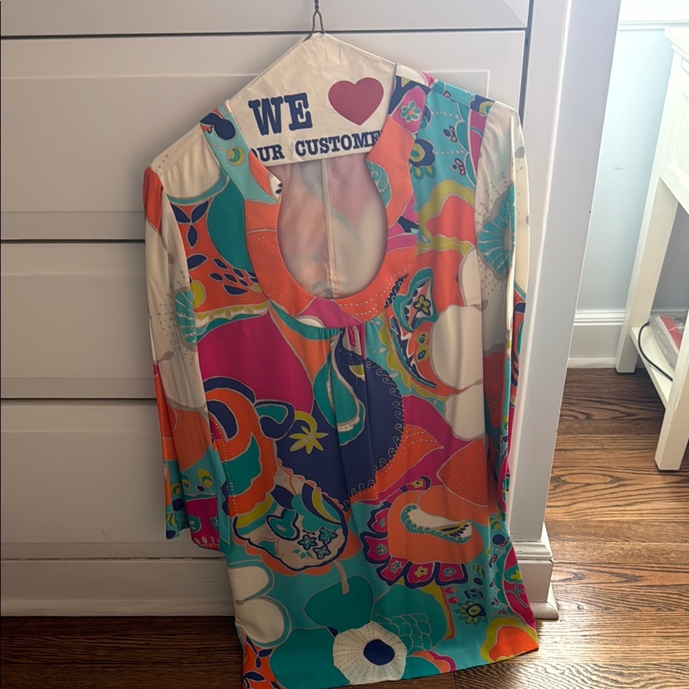 Colorful Patterned Mini Dress